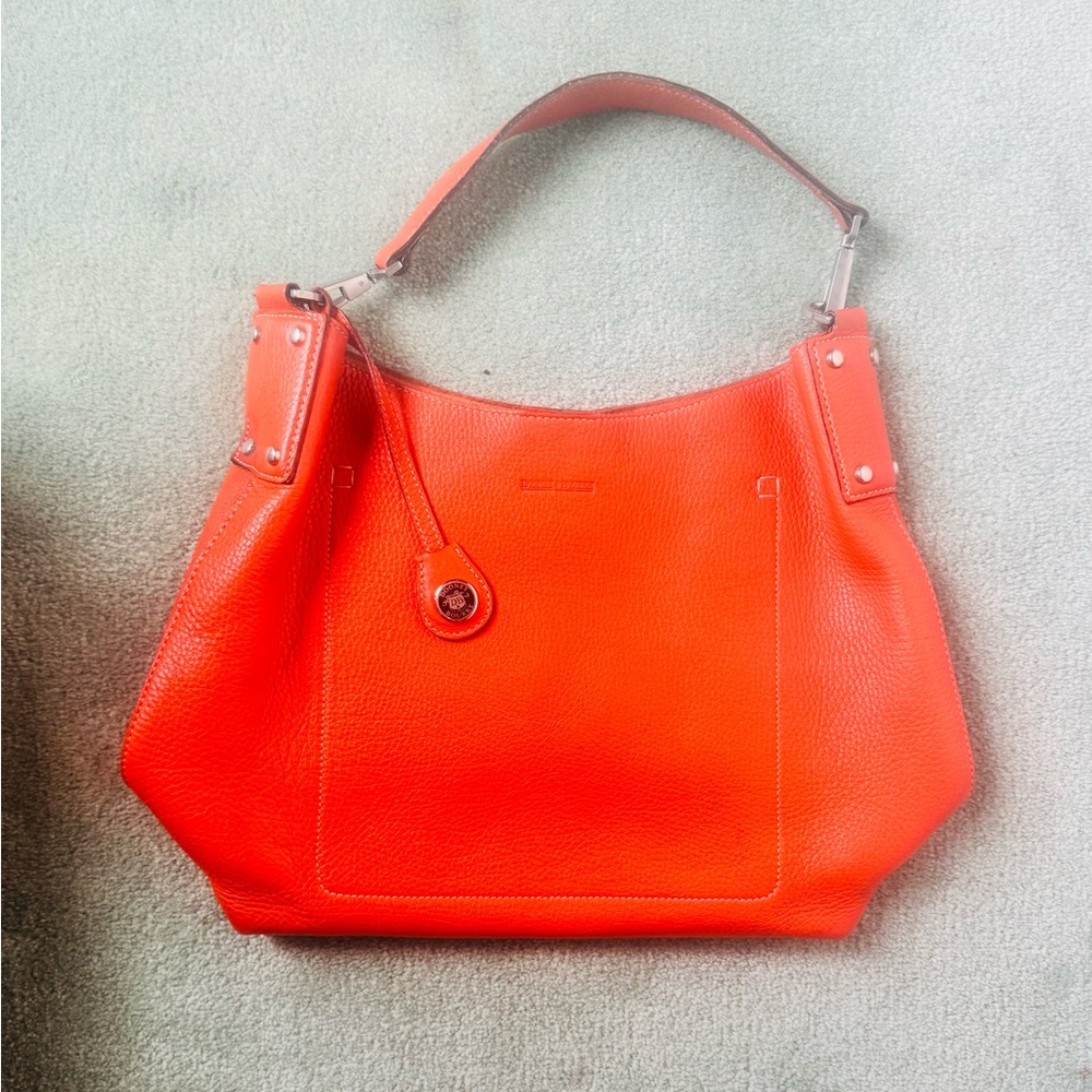 Vintage Dooney &  Burke Orange Shoulder Bag with Slouchy Hobo Shape